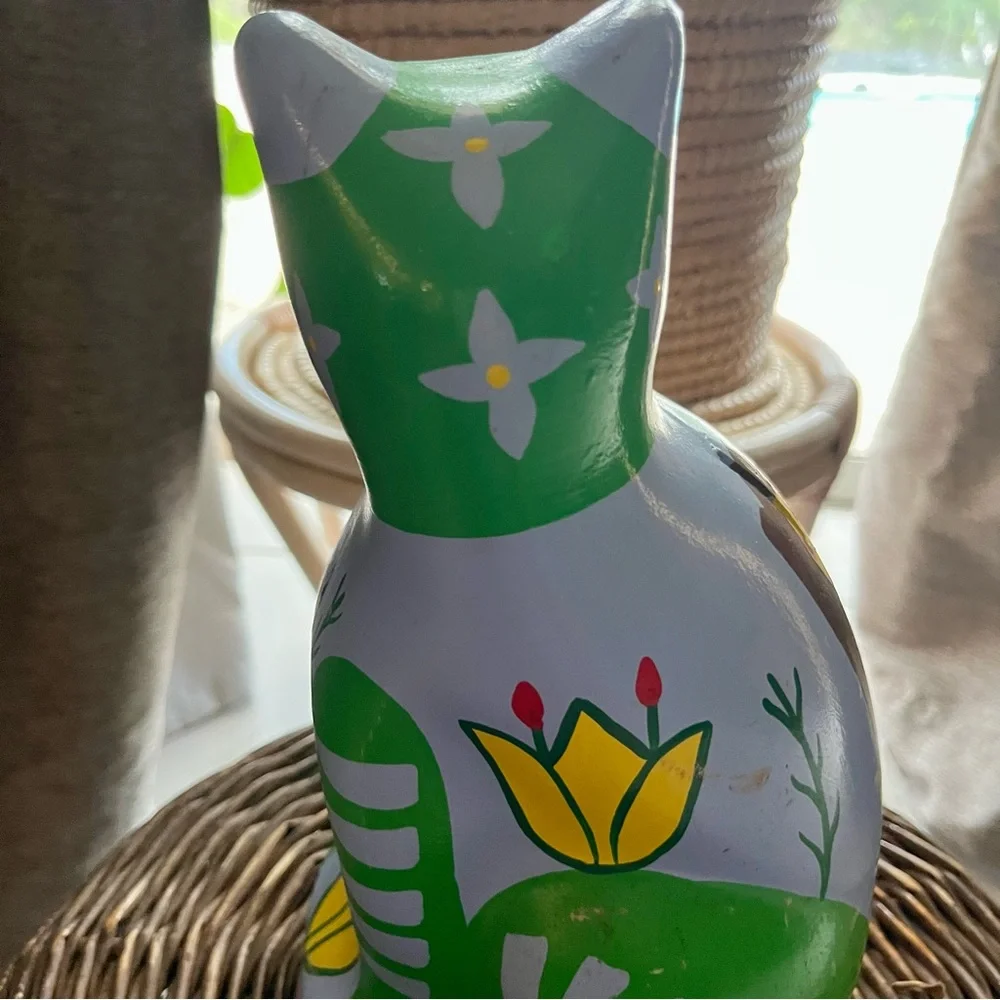 Mexican pottery Tolavara Kitty cat piggy bank - Picture 12 of 13